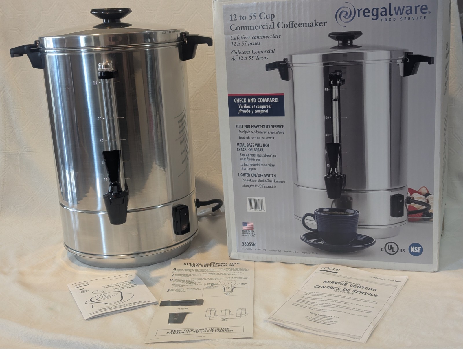 Regal Ware 58055R Commercial 55 Cup Coffee Maker/Percolator Aluminum Urn Hvy Dty