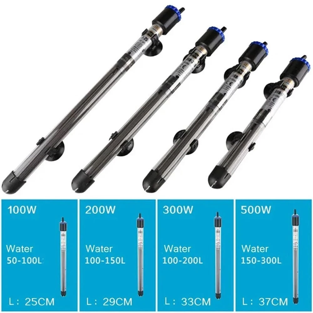 100-500W Aquarium Heater Submersible Fish Tank Auto Water Thermostat Heating Rod
