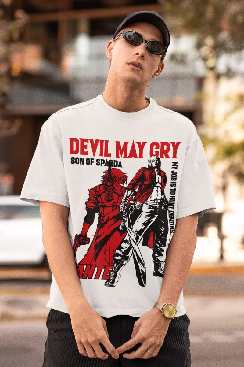 Devil May Cry Dante T-Shirt Unisex Anime T-Shirt - White | eBay