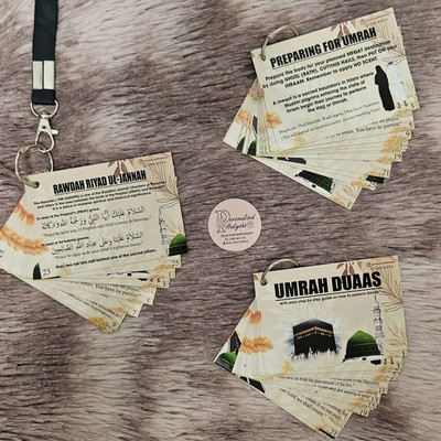 Umrah Duaa Karten für Erwachsene Tawaaf Mekka Kabah Medina zum Lesen Geschenke Schlüsselbänder 