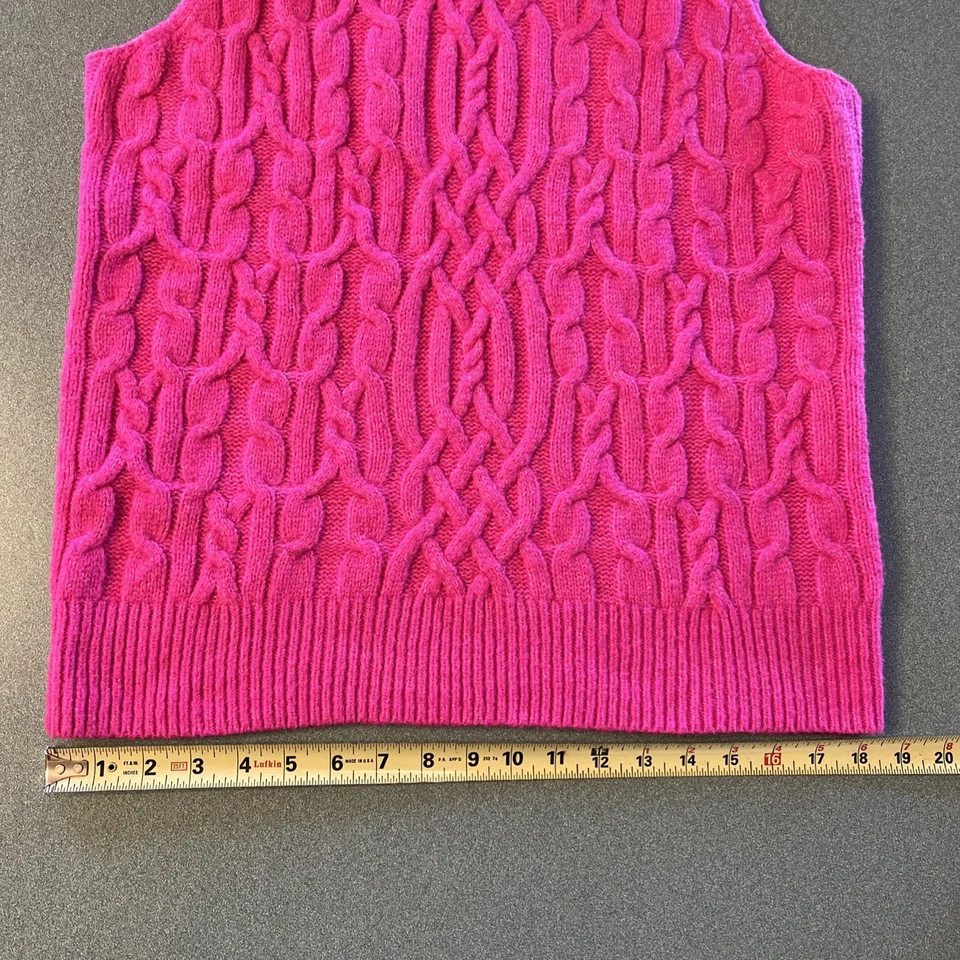 Talbots Cable Knit Pink Sweater Turtle Neck Wool Blend Size Medium Classic - Image 4 of 4