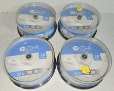 4 NEW HP 20pk 52x 700 MB / 80 Mins CD-R-20 Pk Spindle Blank CDs, 80 Total SEALED