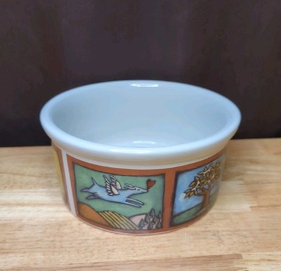  Artist Ursula Dodge Cat Dish Retired  Flight of the Blue Cat Ceramic 6''