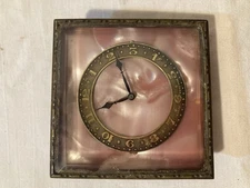 Orologio Da Tavolo-Otto Giorni -Primi 900-fondo madreperla bordato ottone