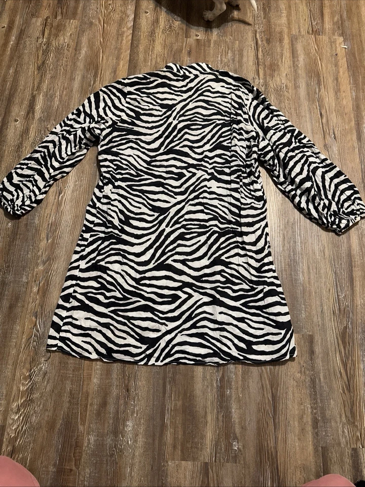 Vestido de encubrimiento traje de baño vintage de algodón 90 de Lauren Ralph Lauren cebra Y2K Foto 2 de 4