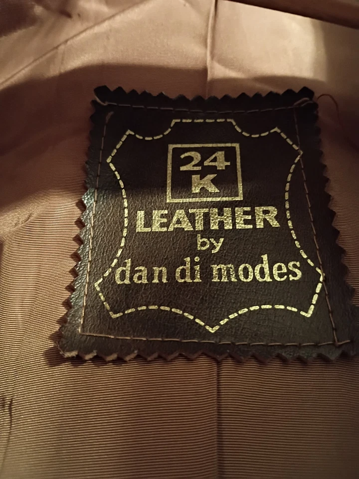 Gabardina vintage años 70 para mujer de cuero marrón claro 24 K Dan Di Modes talla 16 Foto 2 de 4
