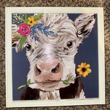 Hobby lobby cow White Canvas Art Frame