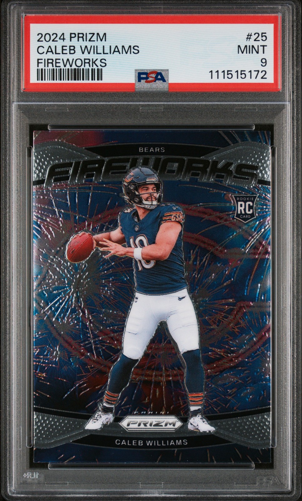 2024 PANINI PRIZM FIREWORKS #25 CALEB WILLIAMS PSA 9