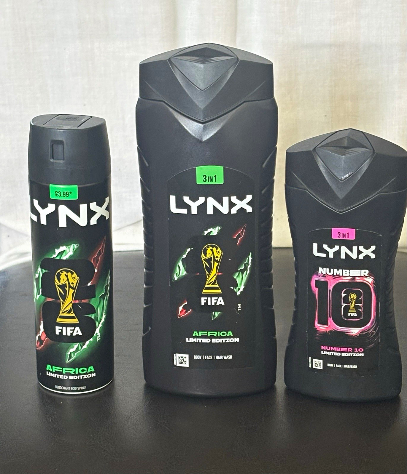 Lynx Africa Ltd Edition Spray 200ml Wash 500ml and Lynx ltd edition NO. 10 225ml