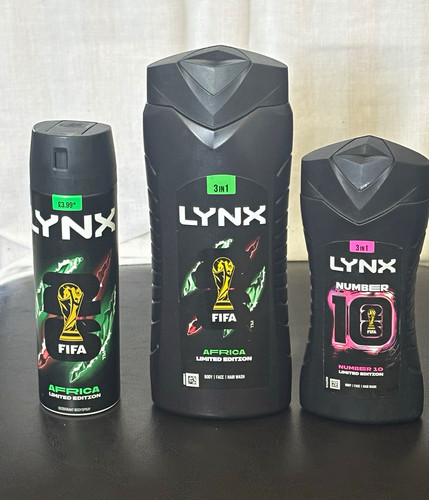 Lynx Africa Ltd Edition Spray 200ml Wash 500ml and Lynx ltd edition NO. 10 225ml
