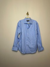 Pronto Uomo Non-Iron Slim Fit Blue Dress Shirt Men's 17.5 34/35