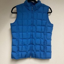 Pendleton Womens Zip Front Reversible Down Vest Navy Pockets Southwestern Size S