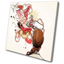 Fashion Girls Thoughts SINGLE CANVAS WALL ART Picture Print VA