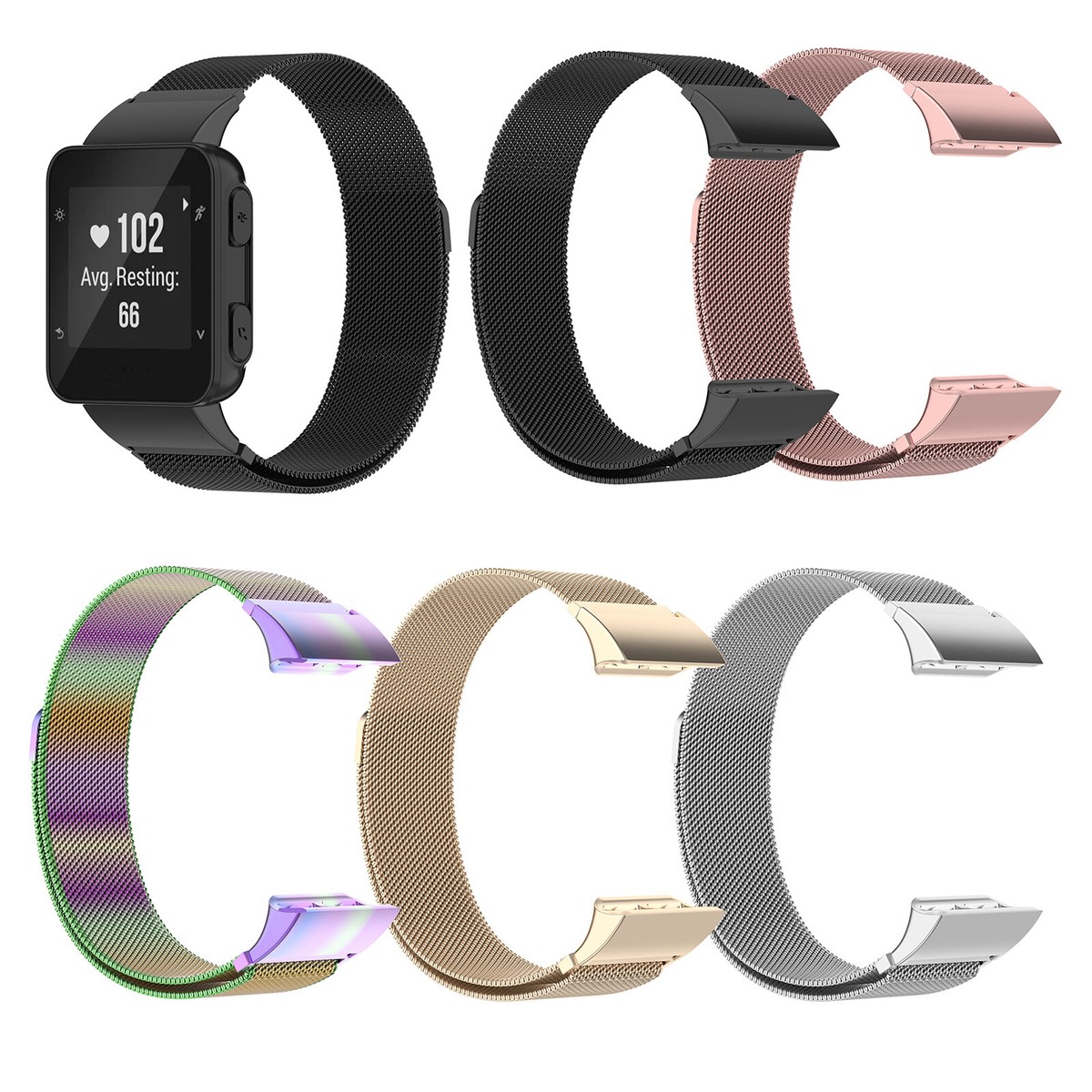 Milanese Strap Watch Band for Garmin Forerunner 35/35J/30