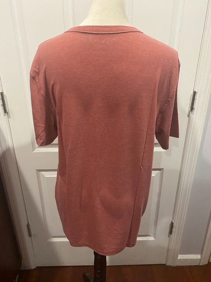 Lucky Brand Venice XL Burnout T Shirt Men V Neck Short Sleeve Light Red ...