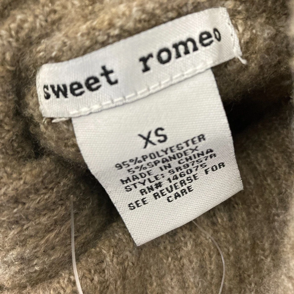 Suéter Sweet Romeo Para Mujer XS Gris Acanalado Pullover Gran Tamaño Cuello Alto Foto 3 de 4
