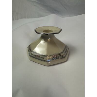 LENOX CHARLESTON 1 CANDLE STICK HOLDER 2 1/2'' Platinum Trim