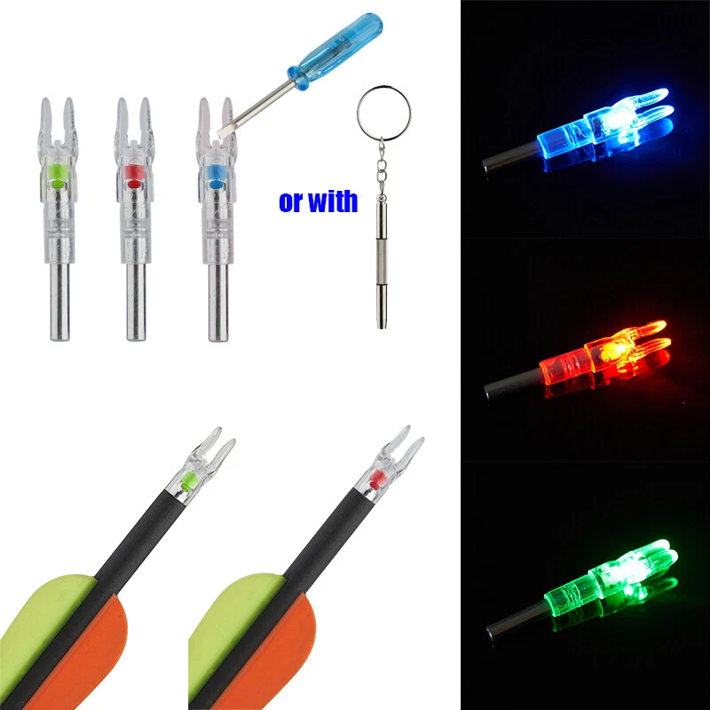 Automatic LED Lighted Nocks Shooting Archery Arrows 6.2mm Insert Arrow Nock Tail - Image 2 of 4