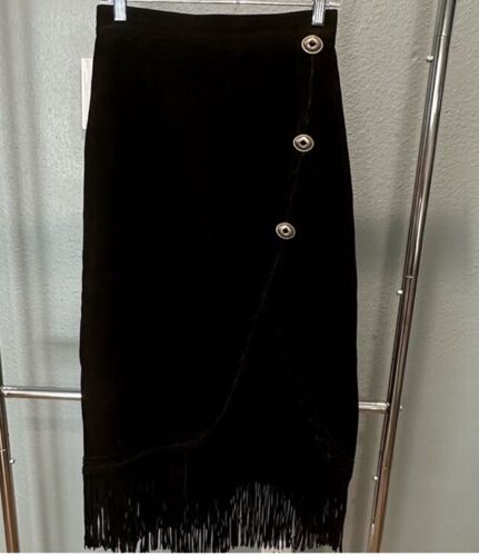 Continental leather fashion vintage fringe black … - image 1