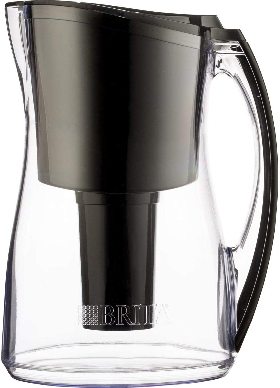 Brita Medium 8 Cup Water Filter Pitcher Black Handle Leaks Includes Filter