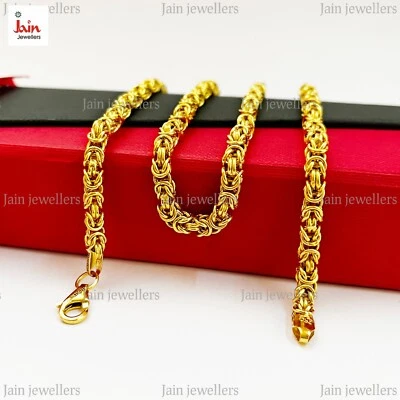 Echt Gold 18 Karat, 22 Karat Beschauzeichen Byzantiner Halskette HERREN Kette - Bild 1 von 4