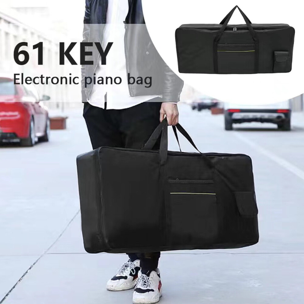Borsa da trasporto tastiera portatile 61 tasti lettera pianoforte elettronico custodia gig bag UK foto 6