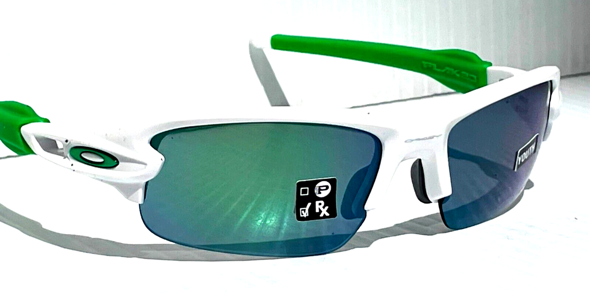 NEW Oakley FLAK XXS White PRIZM Jade Youth Lens Sunglass OJ9008-08