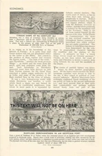 BUSTLING MERCHANT MEN EGYPTIAN  PORT TYRIAN SHIPS c 1938 ILLUSTRATION PRINT