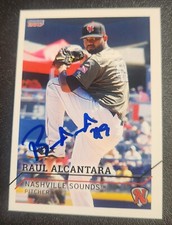 Raul Alcantara Signed 2017 Choice Nashville Sounds Card Oakland Athletics