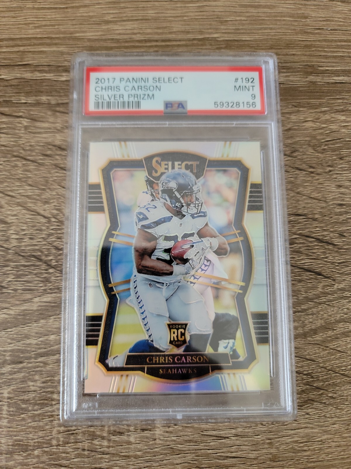 MINT! 2017 Panini Select CHRIS CARSON Silver Prizm RC Premier Level PSA 9 #192
