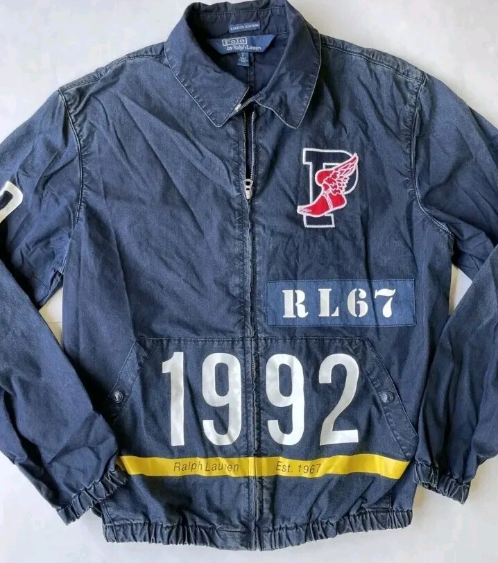 RARE POLO P Wing Ralph Lauren 1992 RL 67 Indigo Zip Up RARE POLO P Wing Ralph Lauren 1992 RL 67 Indigo Zip Up