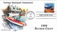 AO-4162-3, 2007, Vintage Mahogany Speedboats, FDC, Add-on Cachet, Standard Postm