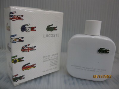 EAU DE LACOSTE L.12.12 BLANC EDITION LIMITED 3.3 oz / 100 ML EDT Spray Sealed