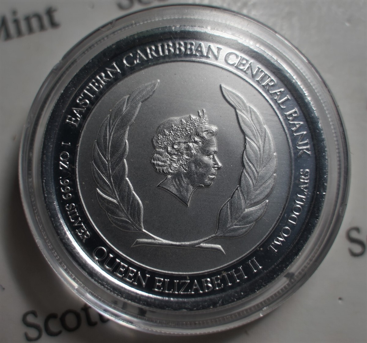 2020 Grenada Caribbean Reef Octopus Queen Elizabeth II 999 Silver