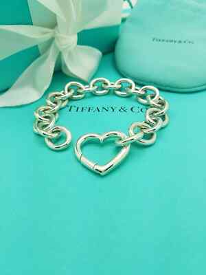 Tiffany & Co. Large Links Open Heart Clasp 7.75