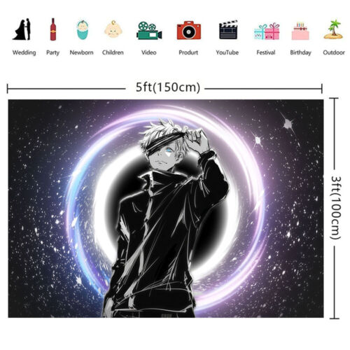 Satoru Gojo Birthday Party Supplies Backdrop Banner Vinyl 5x3ft Themed Party