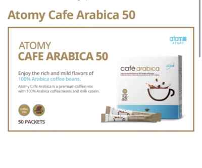 Atomy - 50 Sticks Cafe Arabica Instant coffee mix Arabica Coffee/ Natural Casein