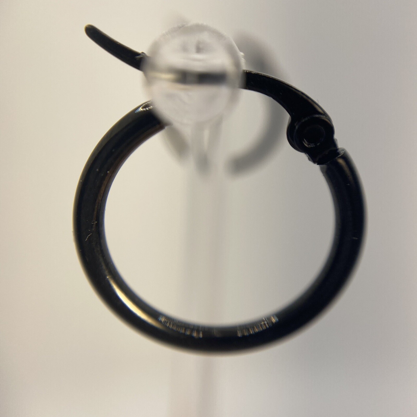 Black Plated Surgical Steel Hoop Earrings Latch Back Womens Teens Gothic Emo