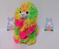 BMI Multicolored Llama Alpaca Plushie Soft 10" Fluffy Stuffed Animal