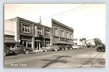 Postcard California Ukiah CA Downtown PG&E Montgomery Ward Cars 1940s Unposted