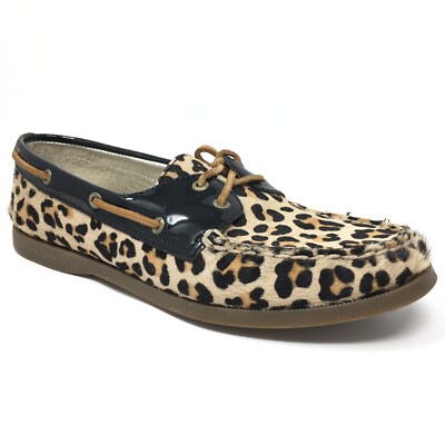 Leopard Print Sperry With Fur Sperry Top-Sider Boat Shoes Sneakers