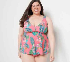 Kim Gravel x Swimsuits Women's Flowy Tankini and Brief S, Trophical Punch, Reg12