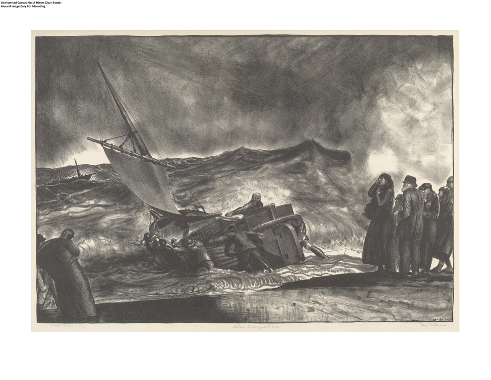 Premium George Bellows Allan Donn Sea Wall Art Poster OR Canvas Size A4 to A1 - Image 2 of 3