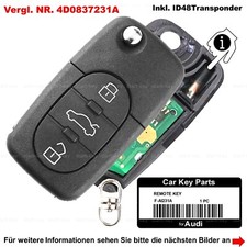 Auto Schlüssel Ersatz Fernbedienung für Audi A3 8L A4 B5 A6 C5 A8 TT ab 1995
