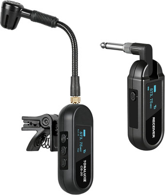 UHF Wireless Saxophone Microphone System - Rechargeable, 164 Ft Range, 20 Channe
