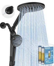 MakeFit Dual Filtered Rain Shower Head Combo, High Pressure Handheld Shower Head