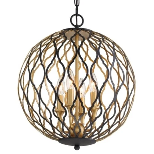 Minka Lavery 2404 Gilded Glam 4 Light 16"W Taper Candle Pendant - Sand Coal with - Picture 1 of 2