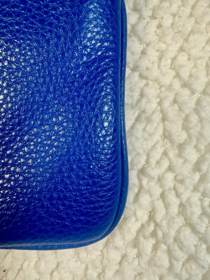 Michael Kors MK Blue Leather Small Zip Top Handle Bag Handbag Purse - Image 4 of 4