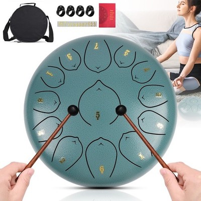 Stahlzungen Trommel Handpan 12'' 13 Töne Steel Tongue Drum mit Tasche Schlägel