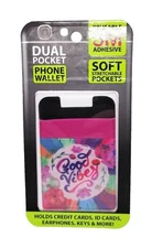 Ninc Good Vibes Universal Adhesive Stick On Spandex Dual Pocket for Cell Phones